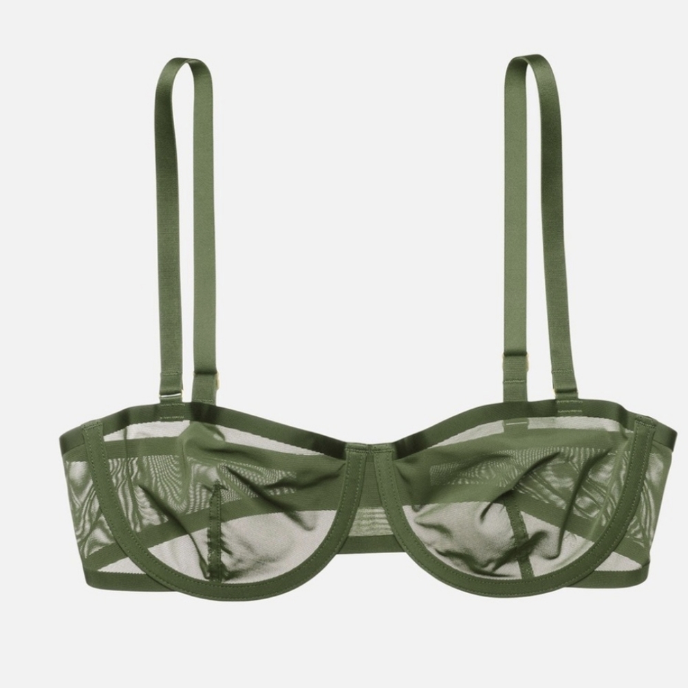 CUUP Balconette Mesh Bra in Vine Sz 30E NWT